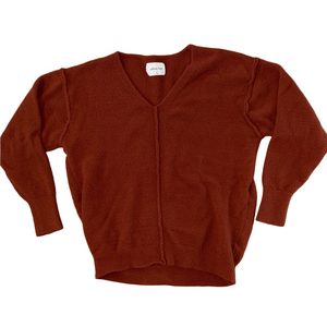 Wilfred Free Rust Knit Top Size XS Oversized Aritzia Sweater